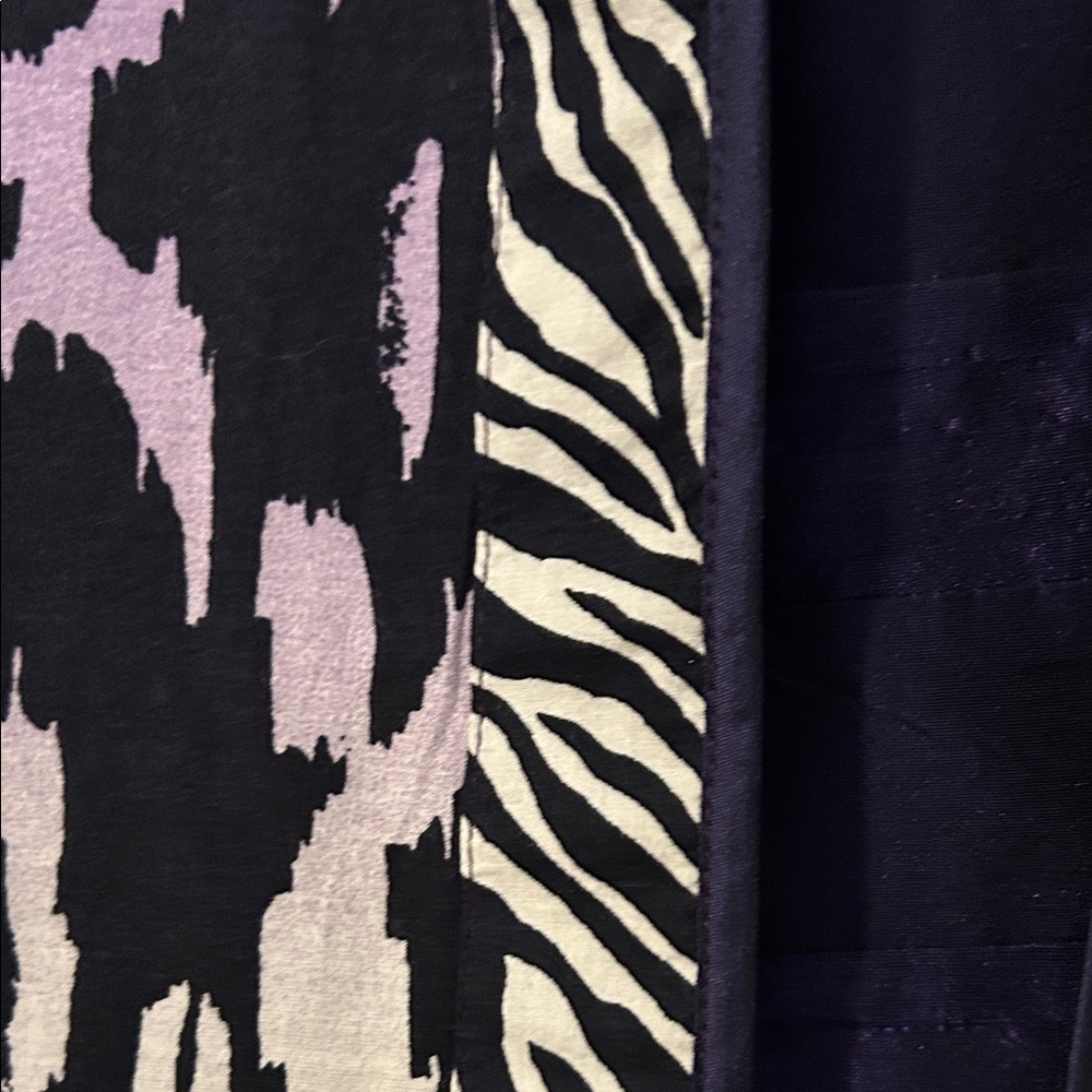 Chico's Deep Purple & Black Jacket REVERSIBLE & Animal print on the other side. - Picture 4 of 4